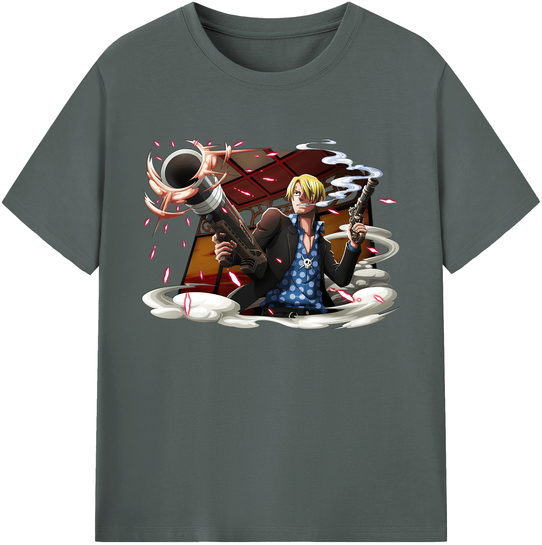 （画像用） ワンピース サンジ ONE PIECE Sanji 綿100％ メンズ半袖Tシャツ｜肌触りやわらか＆通気性